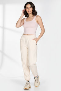 Zivame Knit Cotton Loungewear Bottom - Butter Cream — thumbnail 5
